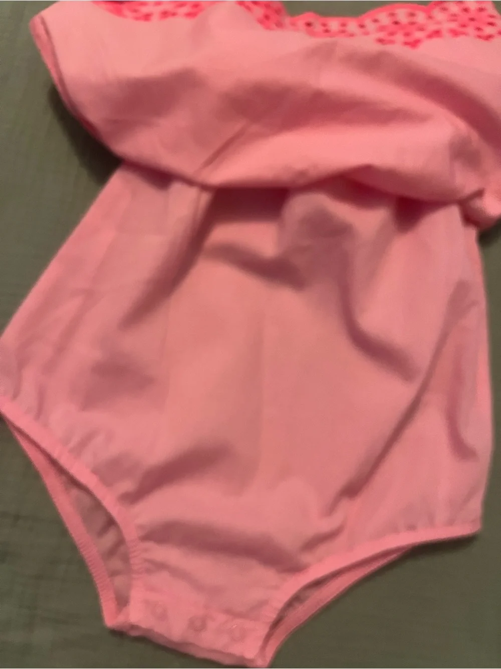 Wonder Nation Baby Girl 0-3M Pink Eyelet Ruffle Romper Dress NWT